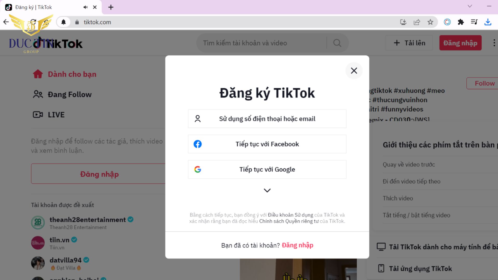 Đăng ký tài khoản Tiktok khá đơn giản và không tốn nhiều thời gian